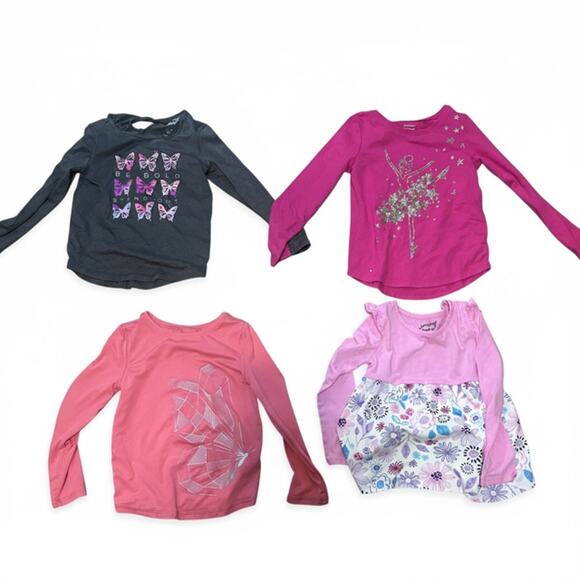 Jumping Beans Girls Lot Size 4T – 4 Long Sleeve Tops - Picture 1 of 2